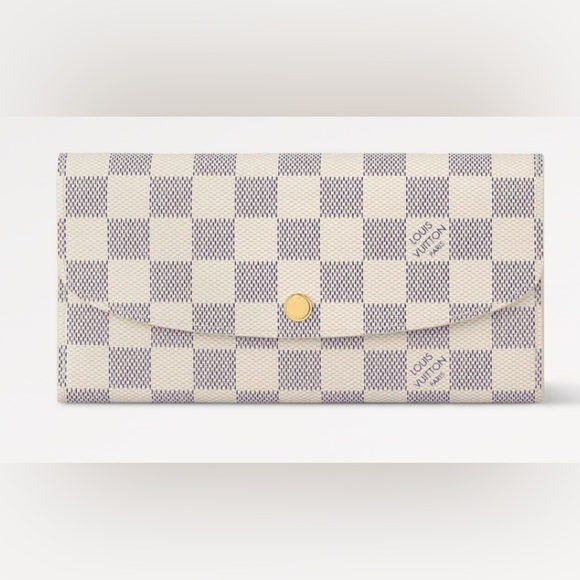 👜 AUTHENTIC LV 👜 Emilie Wallet Damier Azur Canvas w/ Rose Ballerine Interior - Picture 2 of 16